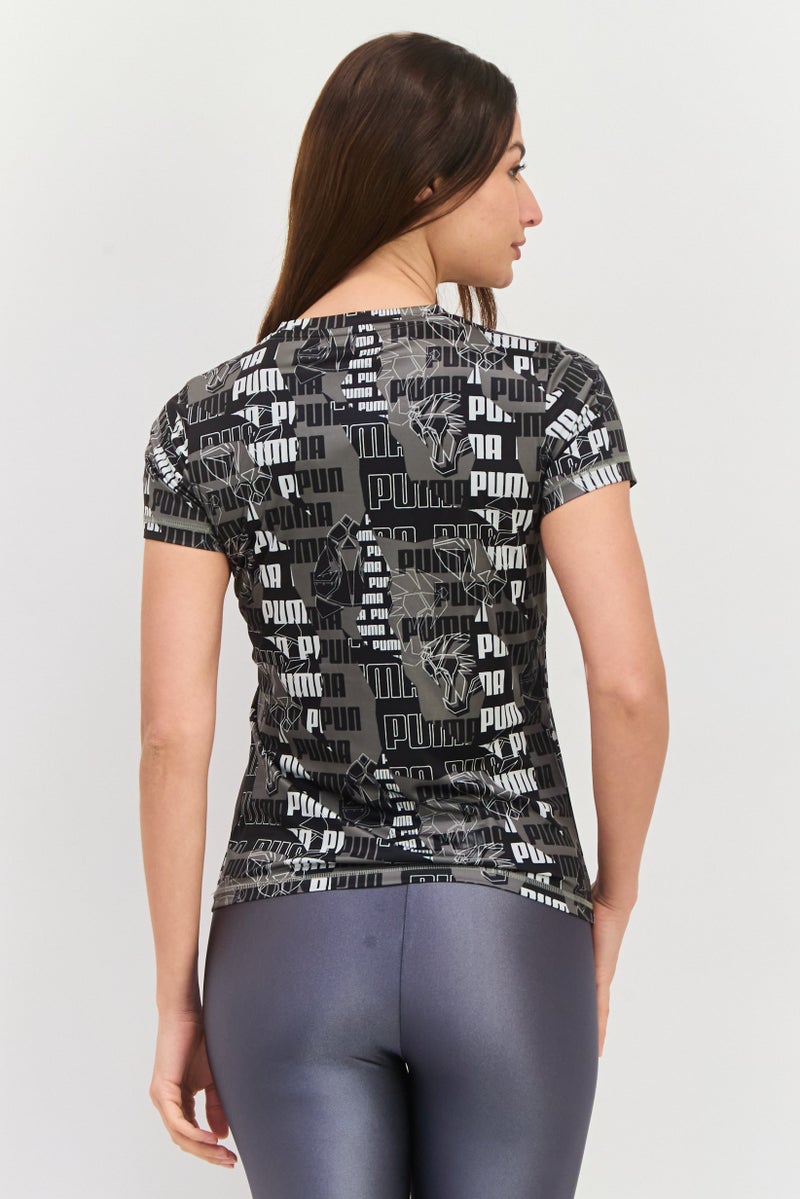 PUMA تي شيرت رياضي نسائي بأكمام قصيرة، مناسب للخارج، مجموعة سوداء - Image 4